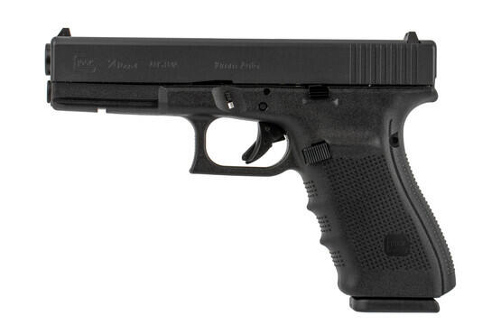 The glock G20 Gen 4 handgun features a reversible, improved magazine release and their famous Safe Action Trigger